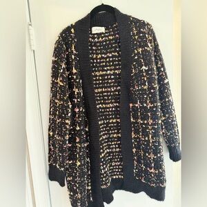 Vici Black Multicolor Knit Cardigan size M